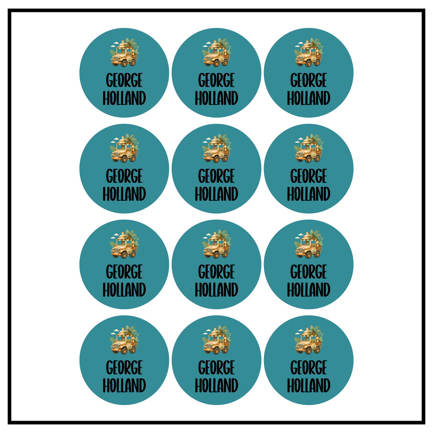 Jungle Circle Name Labels
