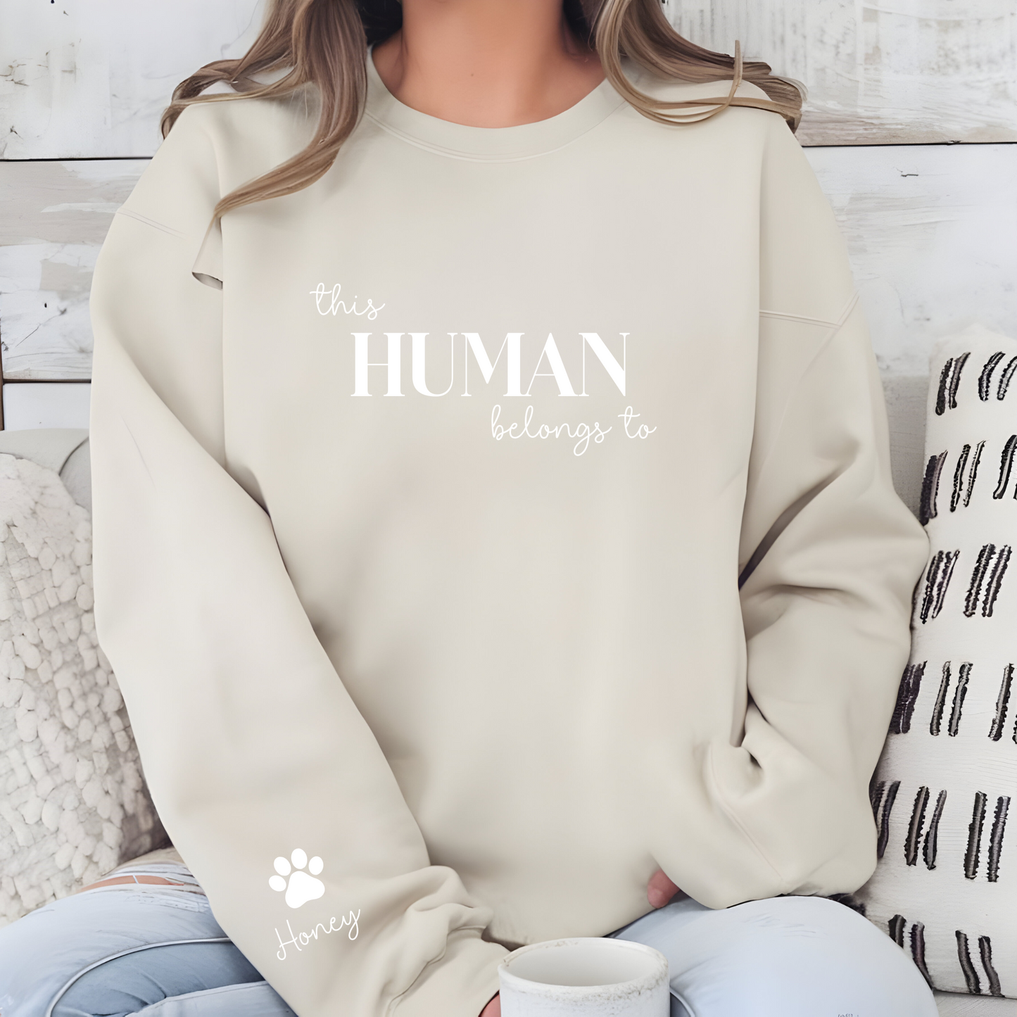 DTF - This Human Belongs To Sweatshirt Decal