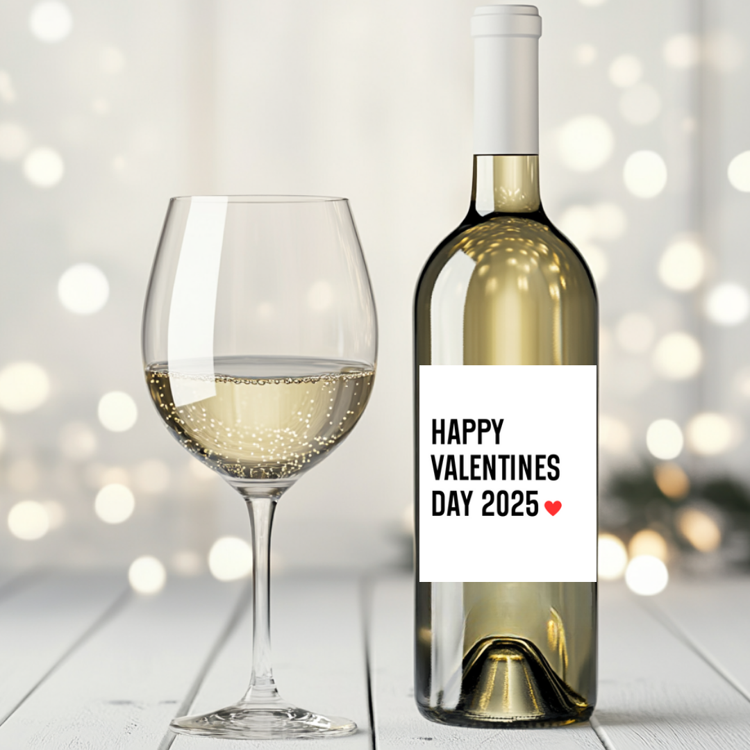Happy Valentines Day Wine Label