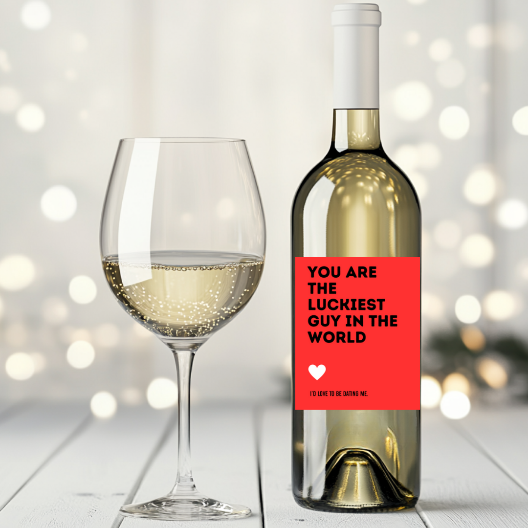 Luckiest Guy In The World Wine Label