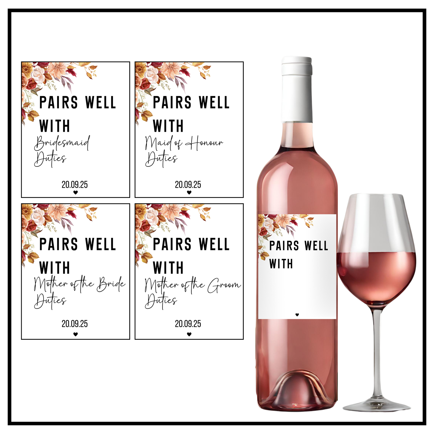 Autumnal Pairs With Wine Label