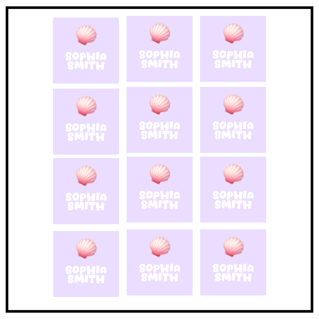 Mermaid Square Label Sheet