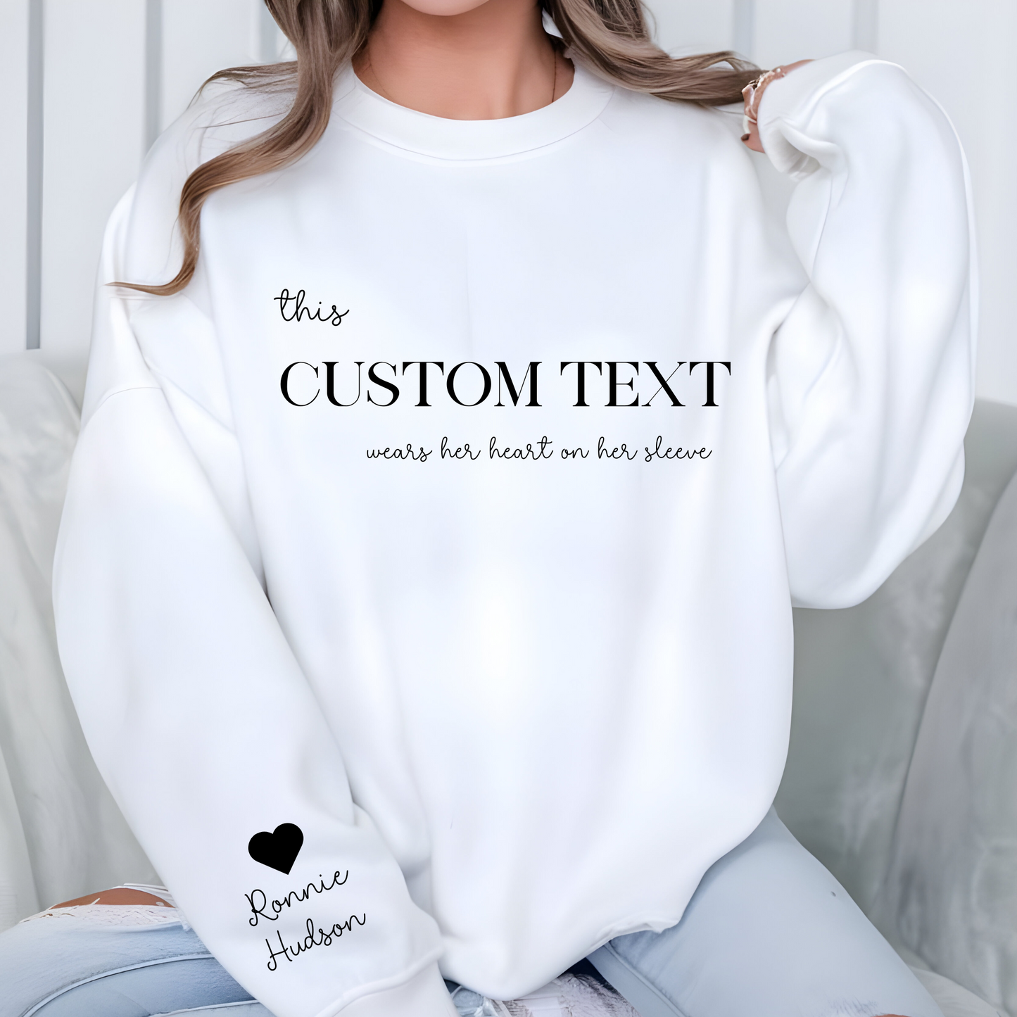 DTF Black Heart on Sleeve Decal