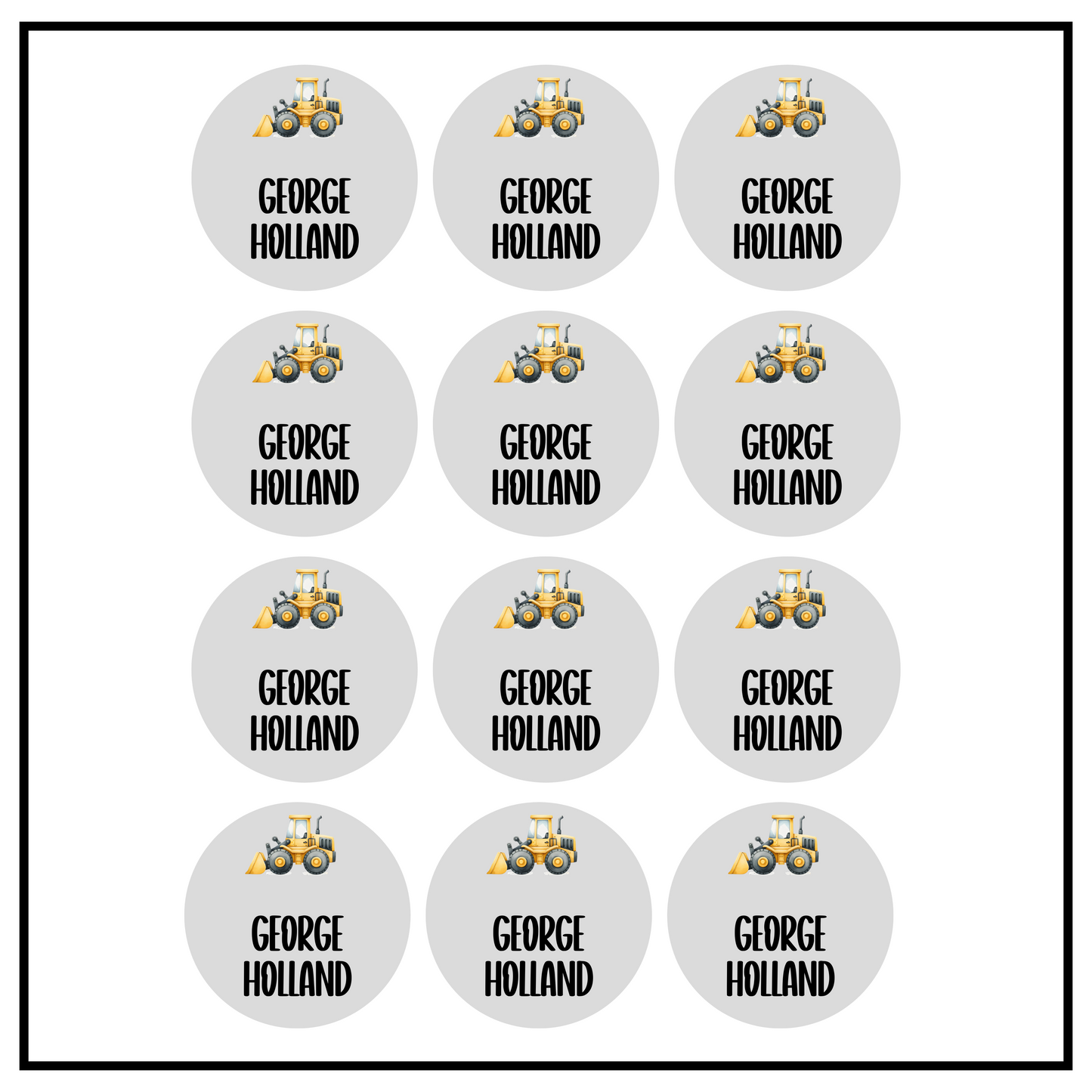 Construction Circle Name Labels