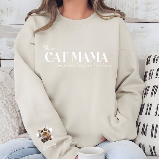 DTF - Photo Pawprint Cat Mama Sweatshirt Decal
