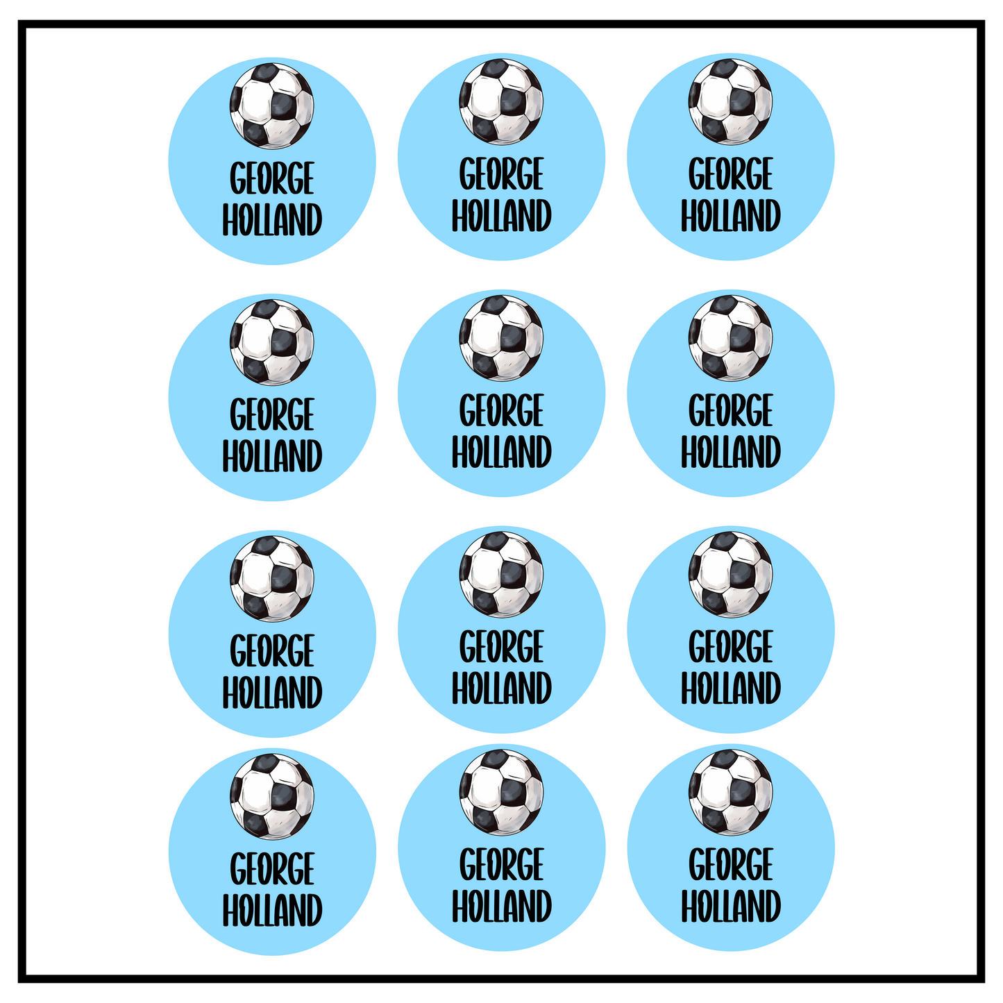 Football Circle Name Labels