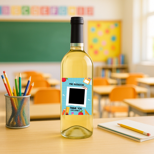 Photo Thank you Teacher Wine Label
