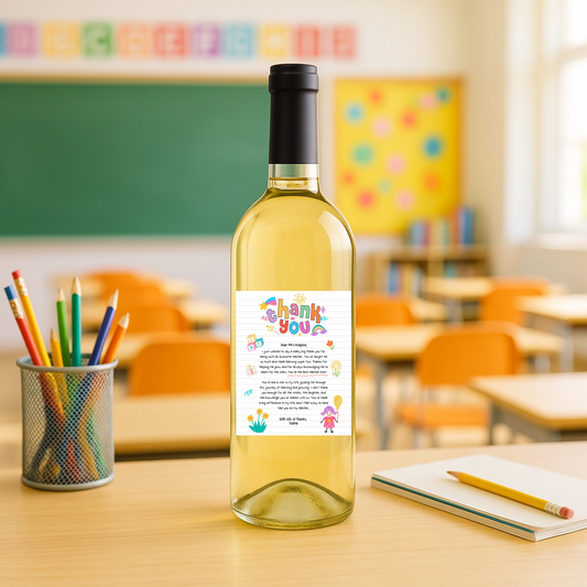 Teacher Notepad Wine Label