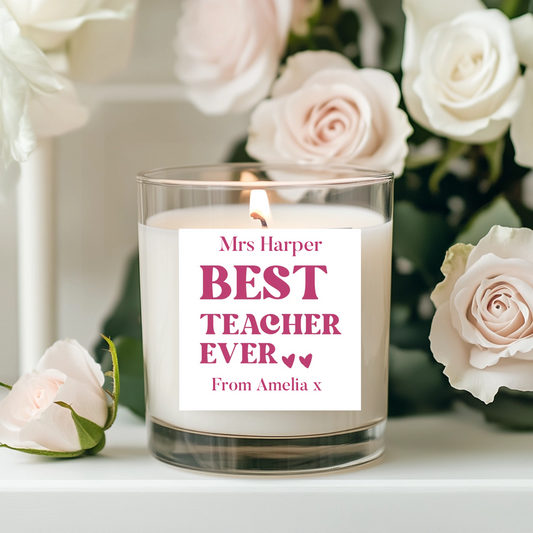 Best Teacher Ever Candle Label