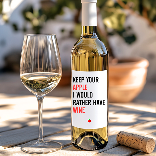 Teacher Keep Your Apple Wine Label