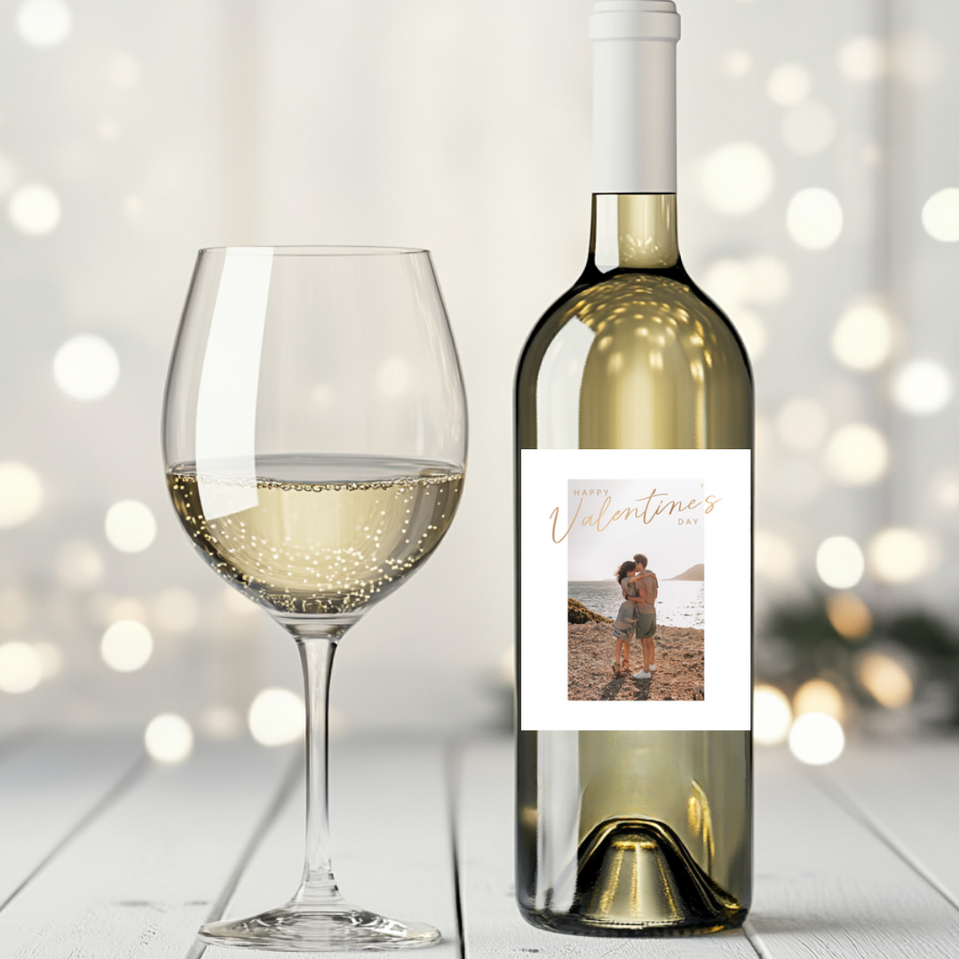 Happy Valentines  Photo Wine Label