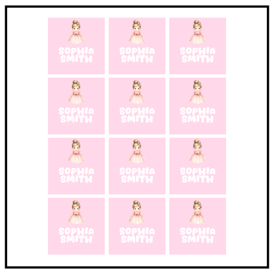 Princess Square Label Sheet