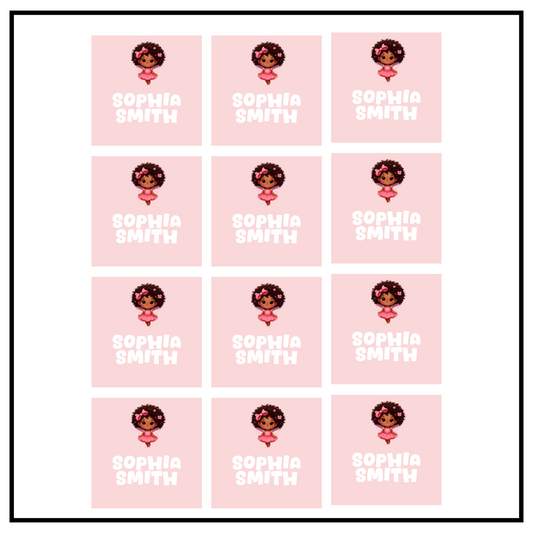 Ballet Square Label Sheet