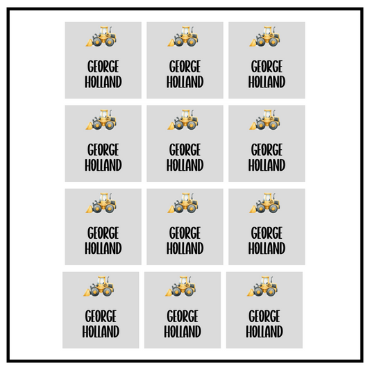 Construction Square Label Sheet