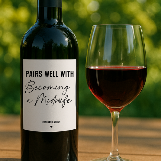 Pairs Well With Becoming a Midwife Wine Label