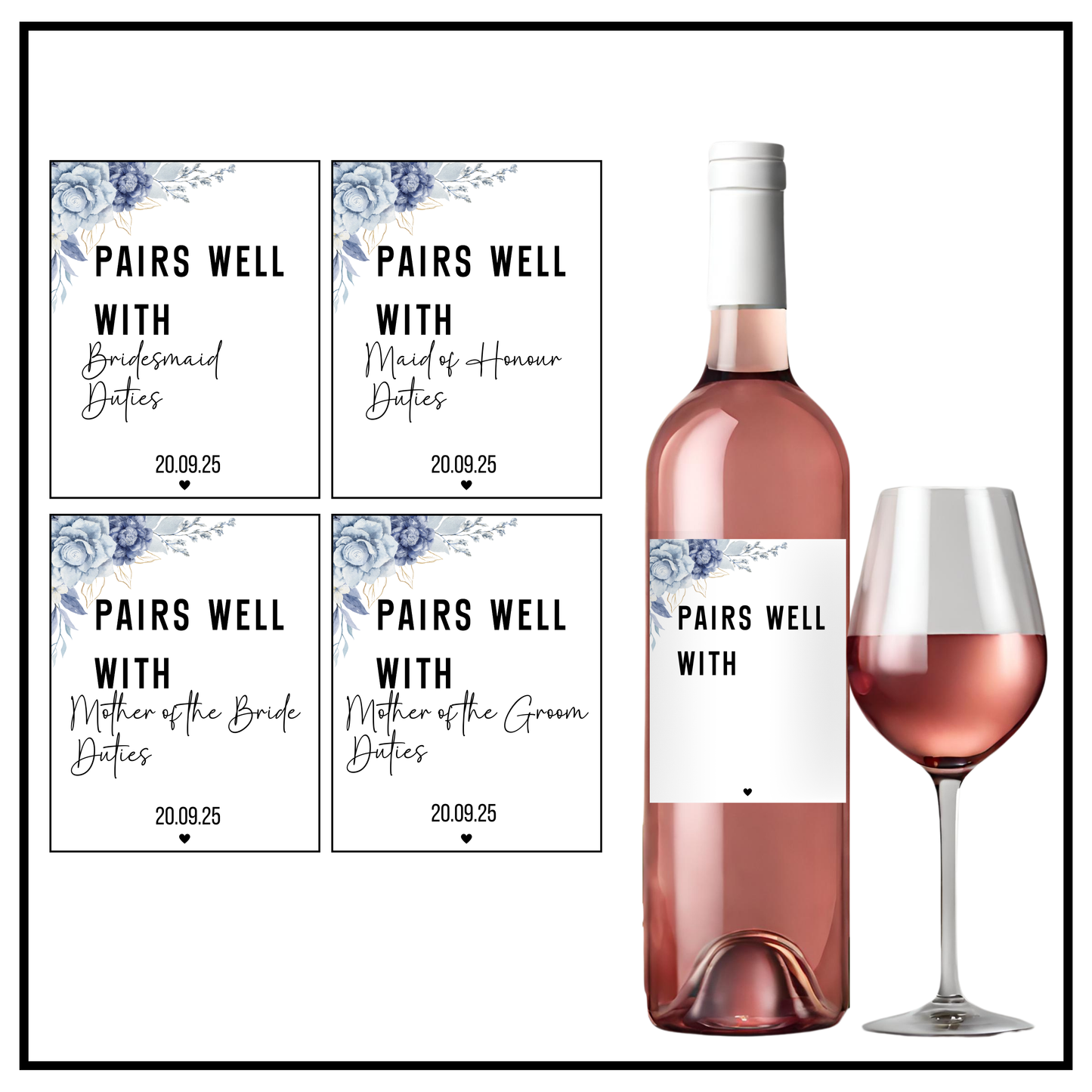 Blue Pairs With Wine Label