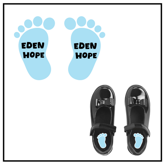 Blue Shoe Feet Decal