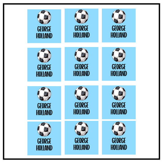 Football Square Label Sheet