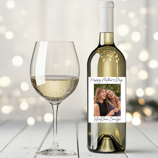 Mother's Day Photo Wine Label