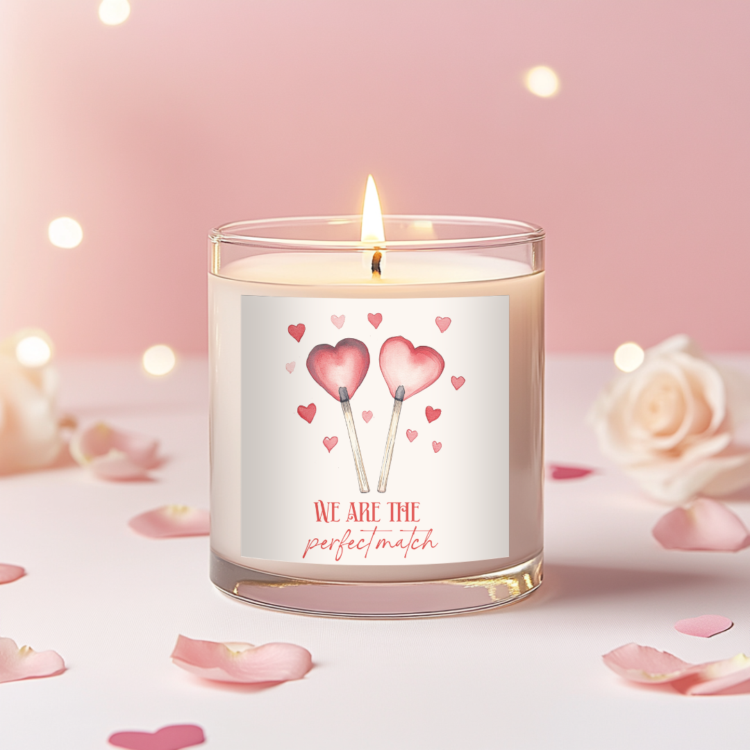We Are The Perfect Match Candle Label
