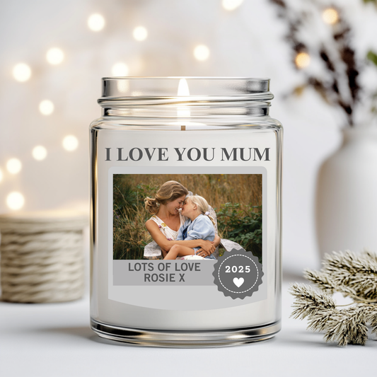 I Love you Mum Candle Label