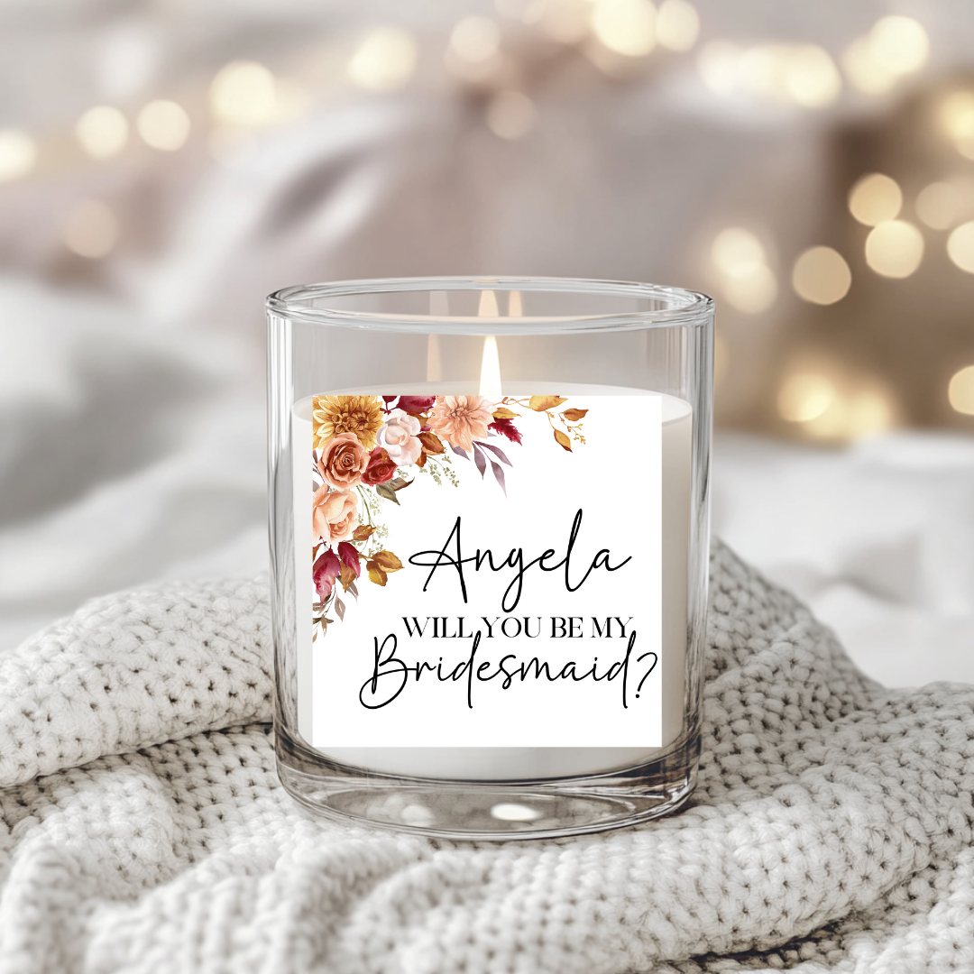 Autumnal Wedding Candle Label