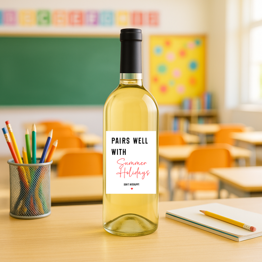 Pairs Well With Summer Holidays Wine Label