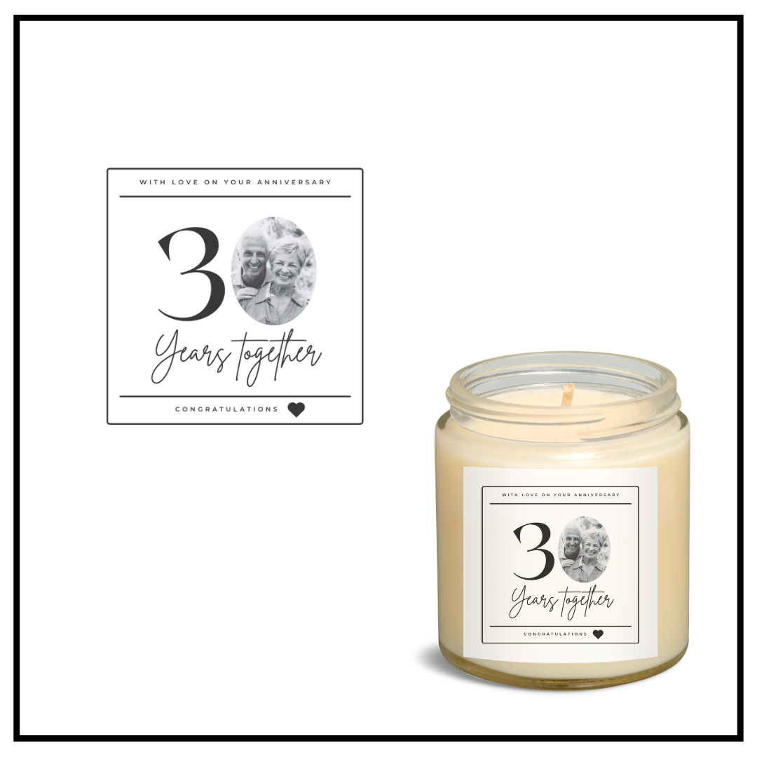 Anniversary 30 Years Together Candle Label