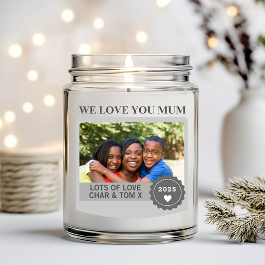 We Love you Mum Candle Label