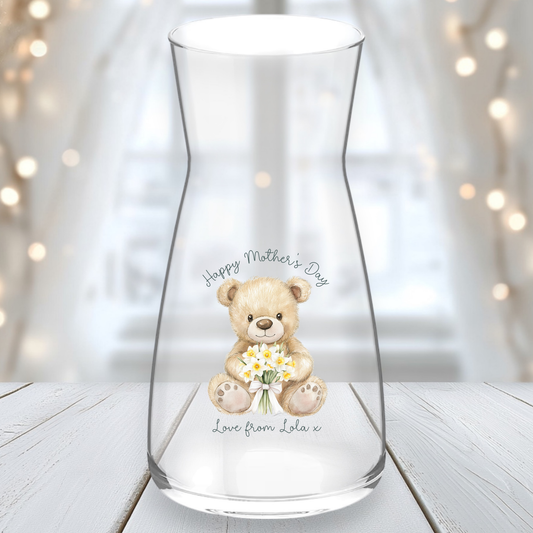 UVDTF Bear With Daffodils - Vase Decal