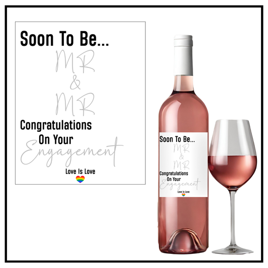 Soon To Be Mr & Mr Wine Label