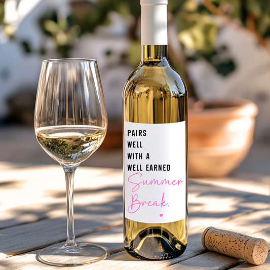 Pairs Well With Summer Break Wine Label