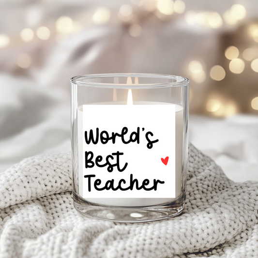 World Best Teacher Candle Label