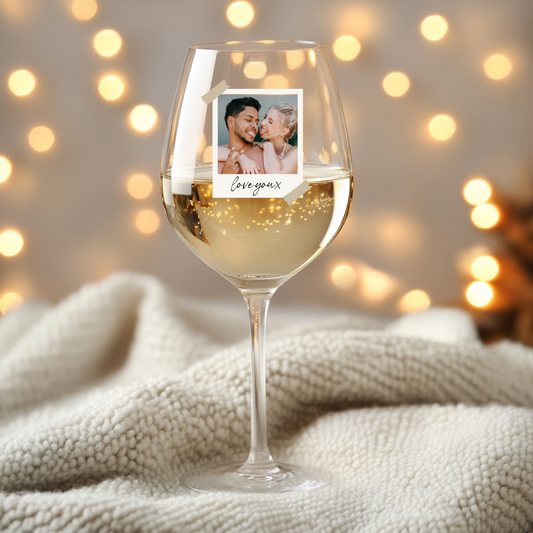 UVDTF - Valentines Polaroid Wine Glass Decal